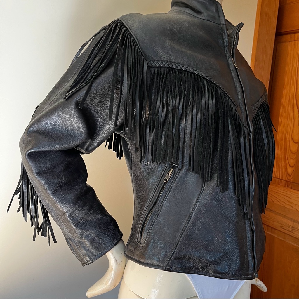 US Made Co Fashions By Rose Black Leather Motorcycle Jacket